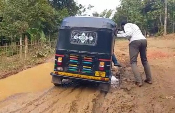 Road turned into ‘Death Trap’ under Kadamtala Assembly constituency in North Tripura 